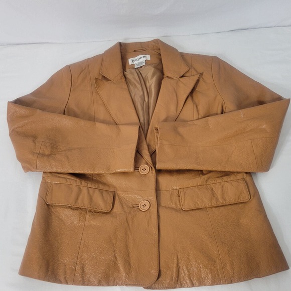 Bagatelle Womens Leather Jacket Size 8 Petite Long Sleeve Brown - Picture 10 of 10